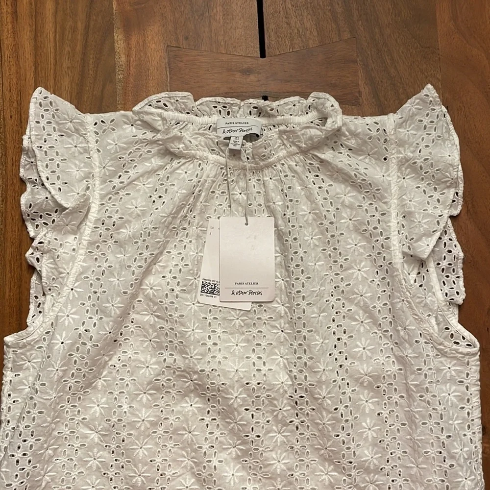 & Other Stories US 6 White Blouse NWT - Picture 3 of 6